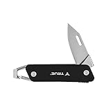 True Utility - Modernes Schlüsselanhänger-Messer - Schwarz (Geschenkkarton)