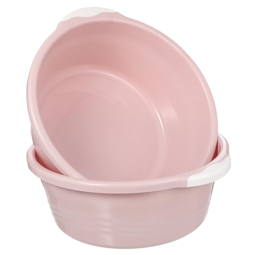 Ipetboom 2pcs Classical Wash Basin Hair Washing Basin Household Simple Basin Basins Toy Tub Small Pot Washing Basin Washbasin Bathroom Soak Dish Wash Basin Protection Footbath Basin Pink