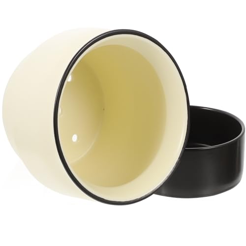 EXCEART Organizador de Utensilios de Cocina de Cerámica Negro y Blanco Cubo Corto para Cubiertos Estilo Retro Contenedor para Palillos y Vajilla Organizador Multifuncional para
