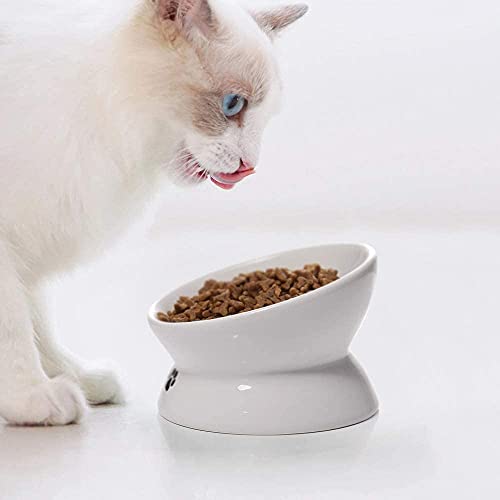 Y YHY Cat Bowl Anti Vomiting, Raised Cat Food Bowls, Tilted Elevated Cat Bowl, Ceramic Pet Food Bowl for Flat Faced Cats… - Image 6