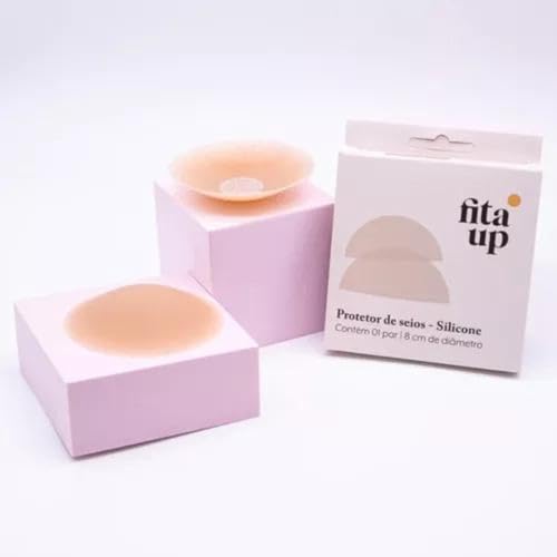 Protetor de Mamilo de Silicone de 12 cm Para Seios Não Marca na Roupa Ultra-fino Fita Up (Creme)