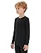 Iguana Unisex Kids 100% Merino Wool Base Layer Top Thermal Underwear Shirt for Girls and Boys Black 9-10