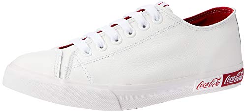 Tênis Coca-Cola Shoes, Blend Leather, adulto-unissex, Branco/Vermelho, 39