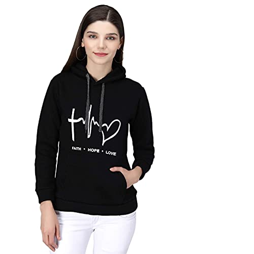 Image of Women's Printed Sweatshirt with Hoodie- Abstract Print-Stylish Pullover for Girls and Women