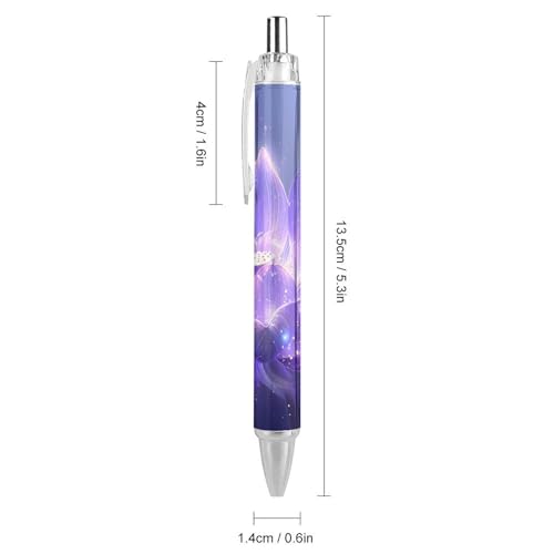 Bolígrafo retráctil que evita manchas de tinta, juego de 4 piezas con diseño morado 2
