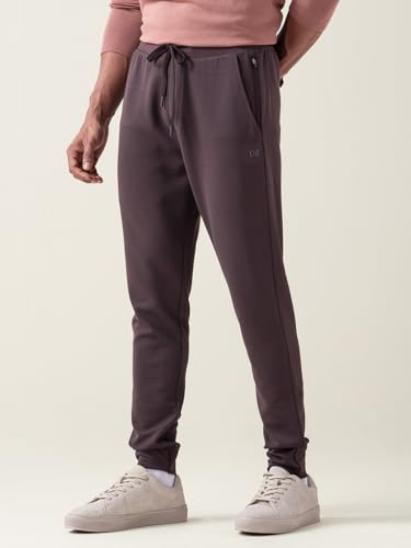 Image of DAMENSCH Men's Regular Fit Mid Rise Ottoman Joggers | Stylish Joggers for Casual Wear