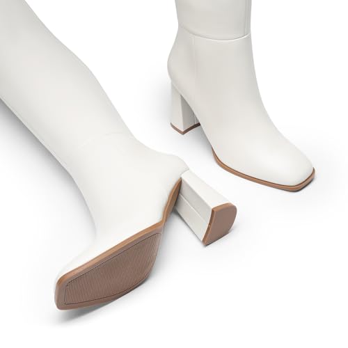 DREAM PAIRS Women's Tall Over the Knee Boots Thigh High Fall Block Chunky Heeled Knee High Long Boots with Fashion Square Toe and Side Zipper4