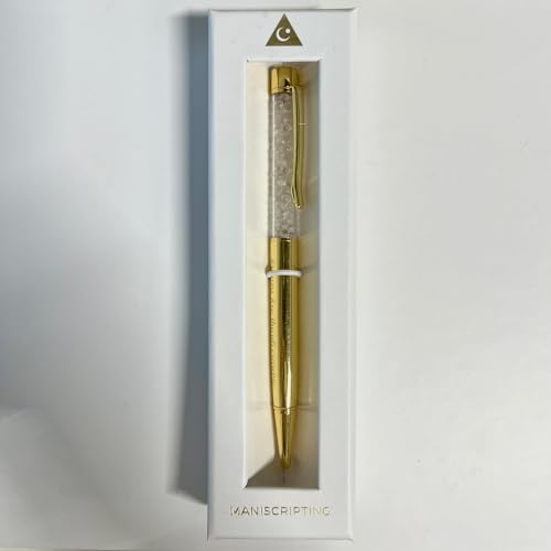 Stylo cristal de quartz transparent doré luxe pour écriture intuitive