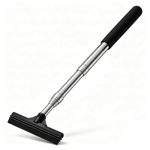 Image of CCNU Car Side Mirror Squeegee Retractable Car Rearview Mirror Wiper with 38.6" Telescoping Stainless Steel Handle, Portable Squeegee Tool for Rainy Foggy Weather, Universal Auto Accessories (Black)