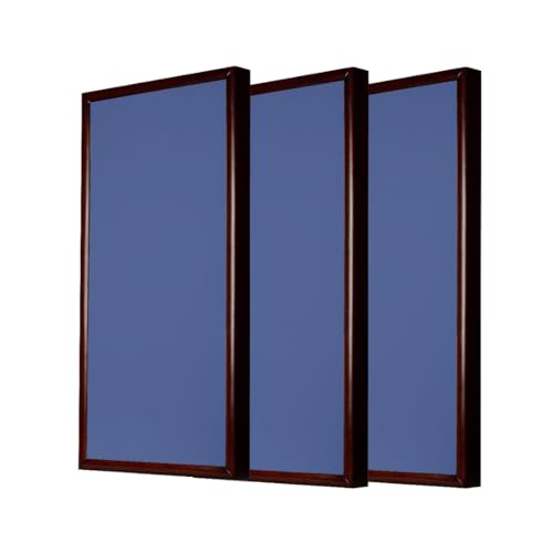 Image of Timber Acoustics Soundproofing Wooden Frame Acoustic Panels, Rockwool Safe 'n' Silent Pro. (WALNUT) [SET OF 3] (Dark Blue, 2'X4'X3 inch)