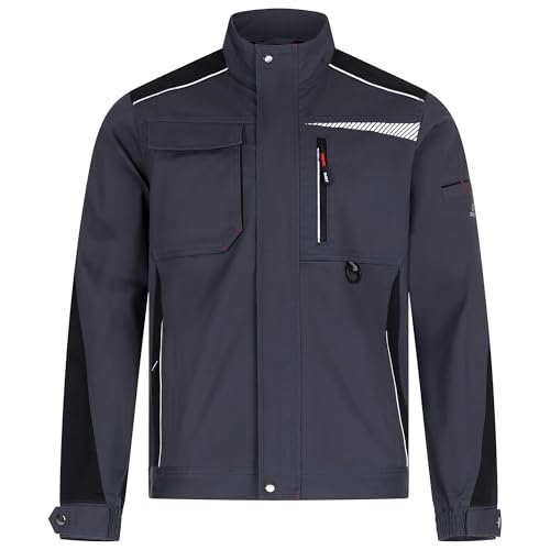 BWOLF Daytona Veste de Travail Homme Stretch + Coton Veste de Travail avec Coudes Renforcés et Nombreuses Poches, Gris/Noir, S