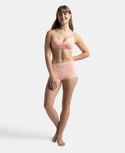Image of Jockey 1722 Women Wirefree Non Padded Super Combed Cotton Elastane Stretch Medium Coverage Everyday Bra with Concealed Shaper Panel