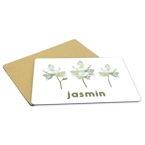 Napperons blancs lot de 4 sets de table liège jasmin - 5