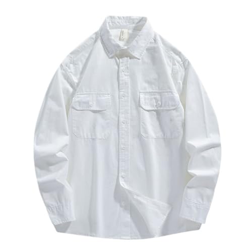 Chemise de travail japonaise vintage en coton décontractée pour homme à manches longues