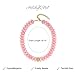 HolidayQbee Beaded Necklace for Women Chunky Beaded Choker Necklace Boho Oval Pink Big Bead Statement Necklaces Fashion Trendy Summer Beach Jewelry Gifts
