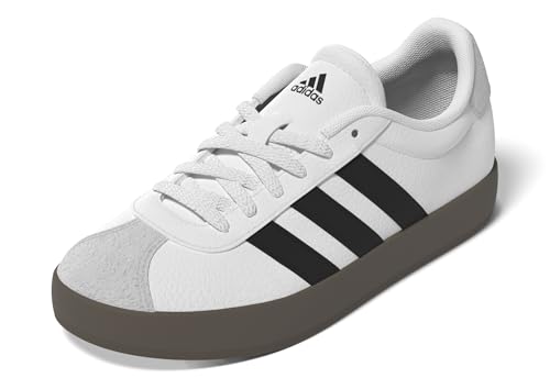 adidas Unisex-Kids VL Court 3.0, White/Black/Grey, 4