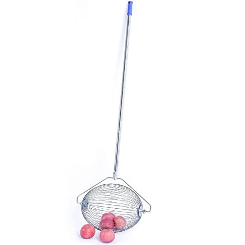 Charocean Edelstahl apfelsammler rollsammler obstsammler 145 cm fallobstsammler mit Teleskopstiel apfelroller apfelpflücker Ideal auch als Greifer für Golfbälle Tennisbälle