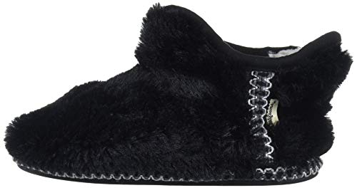 Dearfoams Unisex-Baby Charlotte Faux Faux Fur Bootie Slipper, Black, 7-8 Toddler #TOP7