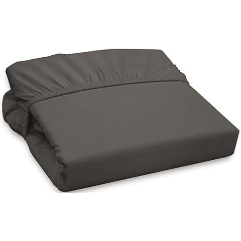 Royale Linens 300 Thread Count 100% Long Staple Combed Cotton Fitted Sheet - Super Soft Deep Pocket Bottom Sheet - Grey Fitted Sheet Full Size - Full Fitted Sheet Only - Elastic Sheet (Full, Grey) Cover