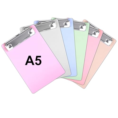 6Pcs A5 Clipboard with Hooks Mini Clipboard for Daily Note-Taking Organizing Receipt Lists and Managing Daily Errand Lists (B)