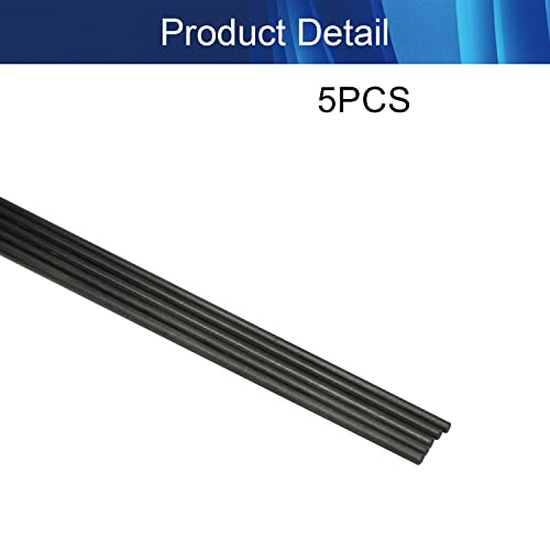 Image of Jutagoss Carbon Fiber Rod 2mm Craft Matte Pole Length 400mm 15.75 Inch Round Carbon Fiber Wing Tube for RC Airplane DIY Craft 5Pcs