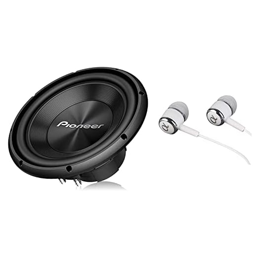 Pioneer TS-A300D4 12 Inch 1500 Watts Max Power Dual 4-Ohm Voice Coil A Series Car Audio Stereo Subwoofer Loudspeakers / Free Alphasonik Earbuds
