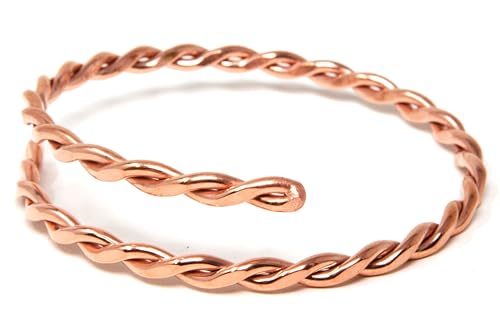 The Fussy Pup Natural Copper Bracelet: Women'S, Twisted Copper Bangle Bracelet cover