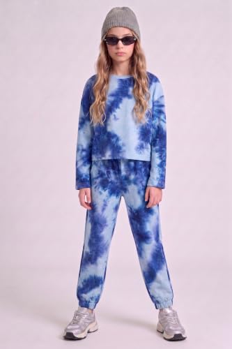 Image of Arshiner Girls 2 Piece Outfits Kids Tie Dye Sweatsuits Set Long Sleeve Shirt and Pants Set Size 5-14 Y