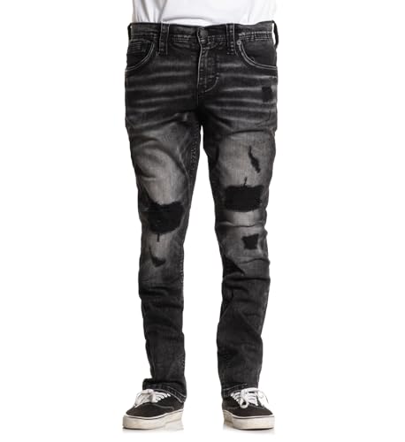 American Fighter Men's Denim Jeans, Mid Rise Tapered Fit, 34" Inseam, Light Wash2