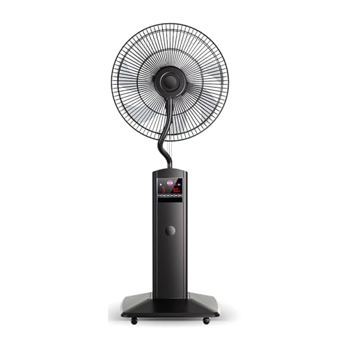 WRYSQBHJYB Ventilador Oscilante de Pedestal, Ventilador Nebulizador de Pie con 3 Velocidades, Control Inteligente, Ventiladores Eléctricos para el Hogar, Sala de Estar, Estudio y Oficina(Black)