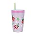 Nuby Thirsty Kids Flexstraw Stainless Steel Insulated Toddler Cup with Leak-Resistant Silicone Straw, Easy-Clean Valve & 12 oz Capacity – Travel Cup with Fun Prints, Strawberries