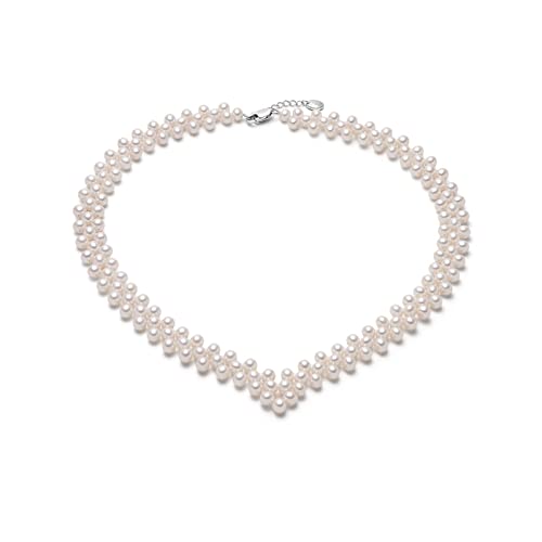 Colliers classiques de perles d'eau douce magnifiques bijoux tendance pour femmes