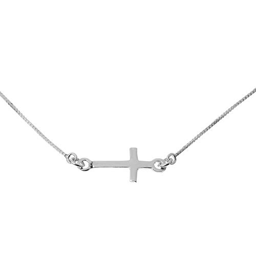 Collier croix en argent 925 hypoallergénique, chaîne solide qui ne s'emmêle pas