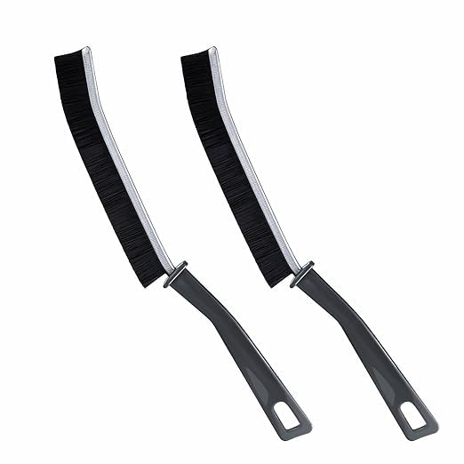 Image of Hovico 2 Pcs Hard-Bristled Crevice Cleaning Brush, Gap & Grout Brush for Kitchen, Bathroom & Bathtubs, Plastic Handle, Black