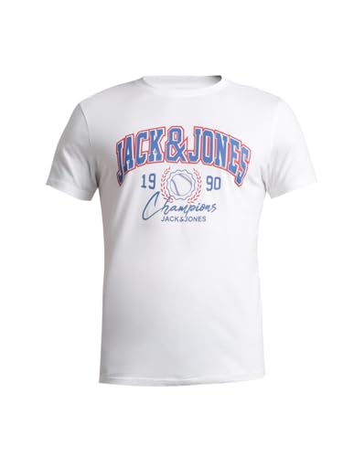 Image of Jack & Jones Men's Cotton Letter Print Slim Fit T-Shirt