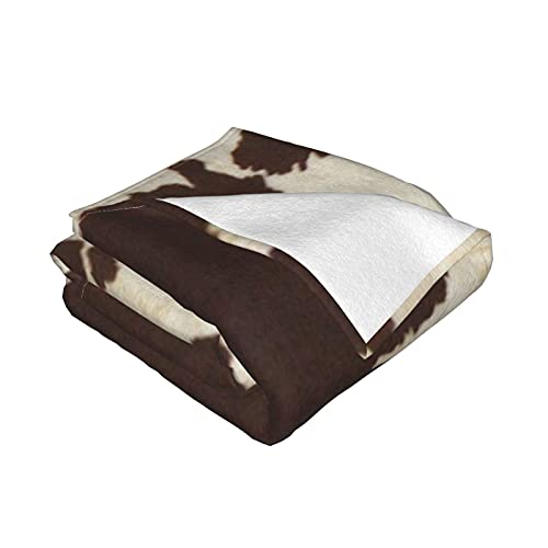 Couverture flanelle imprimé vache pour camping et soirées canapé - 4
