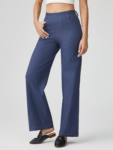 AFITNE Women's Wide Leg Jeans High Waist Pull On Jeans Trendy Loose Denim Pants with Stretchy Denim Like Material2