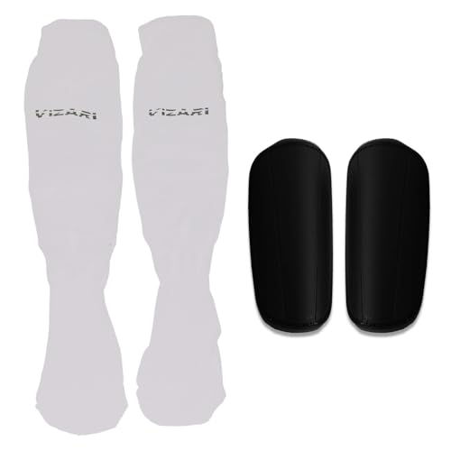 Vizari Youth Soccer Shin Guard with Sock for Optimal Safety | Soccer Shin Guard Sleeves Adult with Elastic Cuff for Customised Fit | Soccer Socks Boys & Girl Soccer Shin Guards with Air-Cooled Design