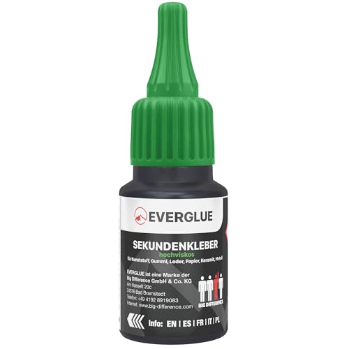 Everglue Sekundenkleber 20g für präzises Kleben und schnelle Reparaturen extra stark schnelltrocknend und flüssig ohne Nachtropfen Sekundenkleber extra stark (EV650043)