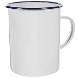 HYTROVE Enamel Measuring Cup 1000Ml Thickened Vintage Water Mug Coffee Tea Cup Portable for Home and Camping