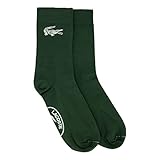 Auffälliges Lacoste-Branding Lacoste Herren Socken RA6844, Männer Struempfe,Sportsocken,Logo,2er Pack,Weiß,43/46
