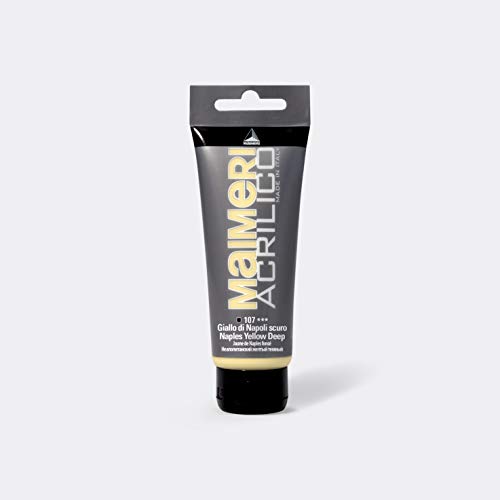 Maimeri ACRILICO 200 ml, Feine KĂĽnstleracrylfarbe, Farbton Neapelgelb dunkel