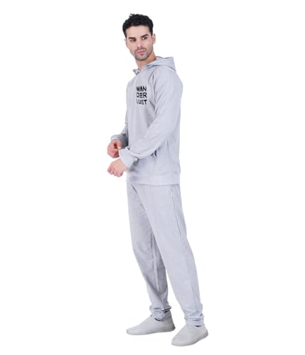 Image of hotfits Men's 2 Piece Outfits Sweatshirt Hoodies & Sweat Pant Lounge Sets |Co-ords Set for Men | Stylish Dresses for Men | Night Wear, Gym Wear, Vacation Wear Outfits