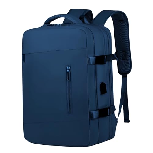 Mochila Viagem Viral Expansível Avião Aeroporto Low Cost Impermeável Bagagem de Mão - Azul Escuro