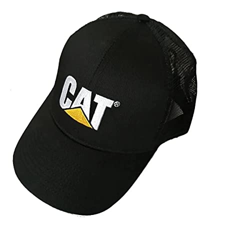 Gorra de malla negra Caterpillar para camioneta estilo diésel