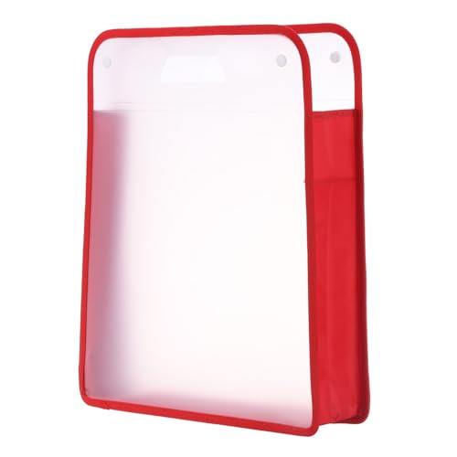 Image of PATIKIL Scrapbook Paper Storage Organizer, Rectangular Scrapbook Organizer for 12x12 inch Sheet Paper Vinyl Storage with Handle for Scrapbook File Vinyl Paper Card Stock, Red