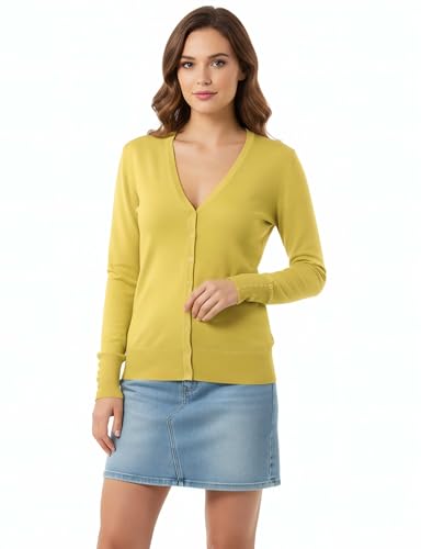 Image of Allsense Women's Long-Sleeve V-Neck Cardigan Sweater | Button Down, Lightweight Soft Knit