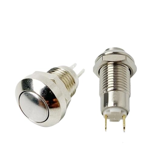 Mini bouton métallique 8mm momentané pour domotique et modélisme NO