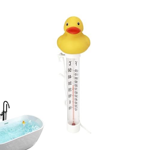 Thermometre Flottant Piscine, Thermometre Piscine Facile à Lire Thème Canard Avec Ficelle, Thermomètre Bebe Bain Pour Piscines Spa Aquarium Bain à étang...