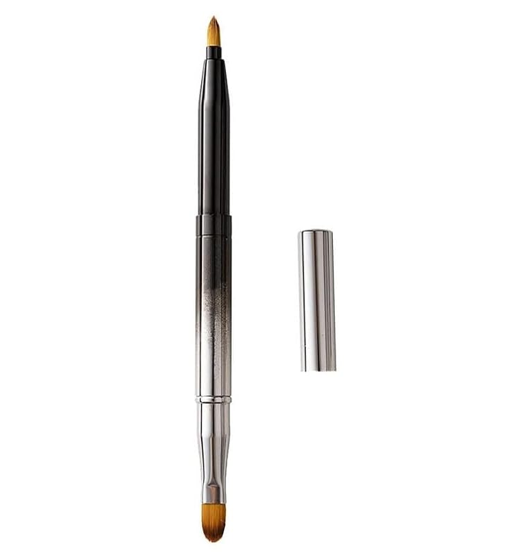 Pincel retrátil para lábios Liasun, ponta cônica, Two-Head-Gradient Black, 1 unidade